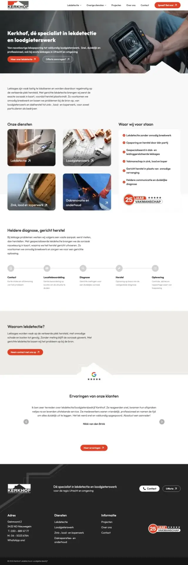 Kerkhof Lekdetectie & Loodgieterswerk screenshot