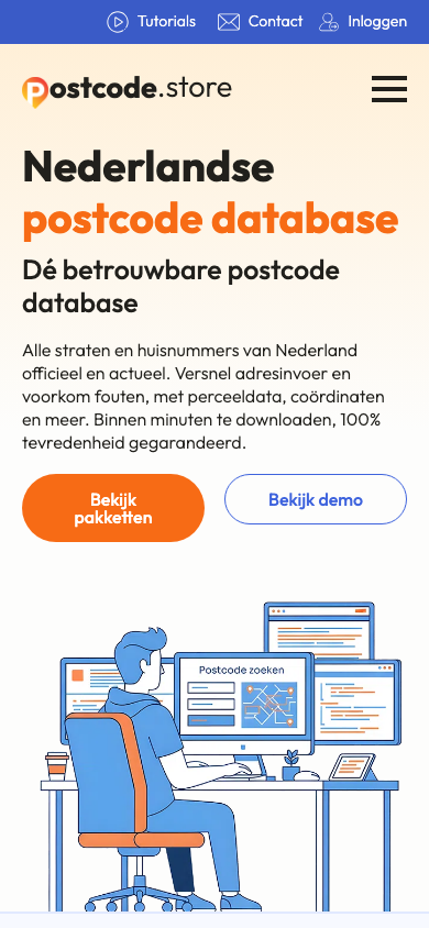 Postcode.store mobiel